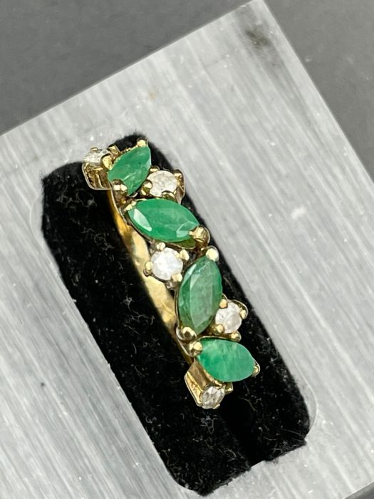 A four stone jade and diamond ring Size L - Image 3 of 3