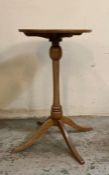 A light oak pedestal wine table on four legs AF (H68cm)