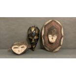 A selection of three traditonial African masks