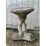 A garden bird bath with stem (Dia36cm H50cm)