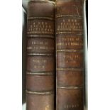 Volumes of leather bound "A New English Dictionary" edited by J.A.H Murray