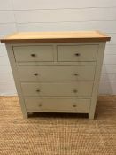 A contemporary two over three chest of drawers by Roseland (H90cm W85cm D37cm)