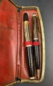 Vintage Pelikan 400 Fountain pen and biro, cased and engraved.