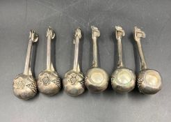 A set of six Silea silver items marked 950