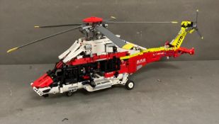 A Lego Technics model of an Airbus emergency helicopter