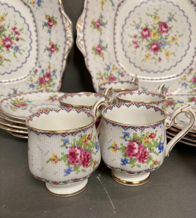 A part Royal Albert bone china Petit Point tea and coffee service - Image 6 of 6