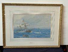 Henry Branston Freer (1876-1947) maritime watercolour 'Rescued' (33cm x 21cm)