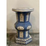 A Chinese ceramic blue and white plant stand