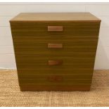 A four drawer Mid Century chest of drawers (H77cm W76cm D42cm)