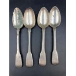 Four Georgian silver spoons, various makers and hallmarks (Approximate Total Weight 266g)