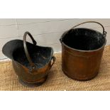 A cooper bucket and scuttle