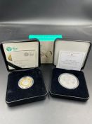 Two collectable silver coins 'Designing The Future' 2017 £1 coin and 2019 1oz fine silver Royal Arms