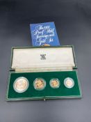 Great Britain, Royal Mint UK 1980 Gold Proof Set to include £5, £2, sovereign and half sovereign,