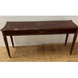 A console table with drawer to centre on fluted legs (H69cm W135cm D40cm)