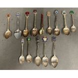 A selection of collectable teaspoons, some silver