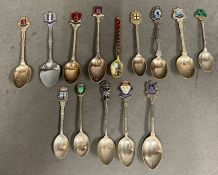 A selection of collectable teaspoons, some silver