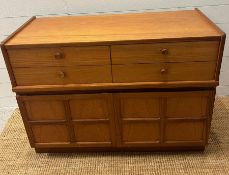 A Parker Knoll Nathan teak square sideboard (H75cm W102cm D44cm)