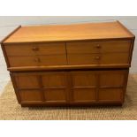 A Parker Knoll Nathan teak square sideboard (H75cm W102cm D44cm)