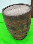 A reclaimed wooden cask barrel AF (H100cm Dia55cm)