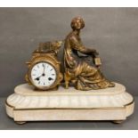 A 19th Century French marble and gilded eight day mantle clock by Avignon
