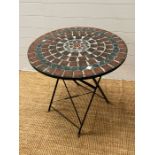 A circular tiled top bistro table AF (H70cm Dia70cm)