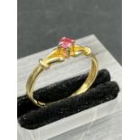 A 14ct ruby, yellow gold ring, approximate total weight 1.9g Size N