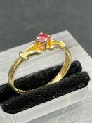 A 14ct ruby, yellow gold ring, approximate total weight 1.9g Size N