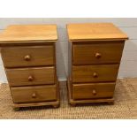 A pair of pine bedsides (H65cm W42cm D38cm)