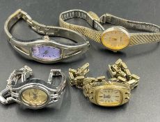 A selection of four vintage watches to include Seiko and Sekonda.