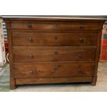 A 19th Century French four drawer chest of drawers (H84cm W116cm D56cm)