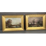 Two framed oil painting of country scenes signed bottom H Newey 1905