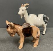 A Beswick goat and a wee donkey