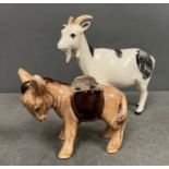 A Beswick goat and a wee donkey