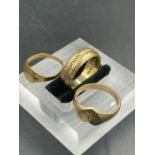 Three 9ct gold rings (Approximate Total weight 6.3g)