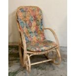 A Mid Century vintage bamboo rocking chair