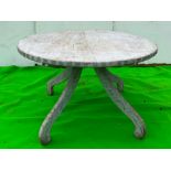 A circular painted table (H74cm Dia120cm)