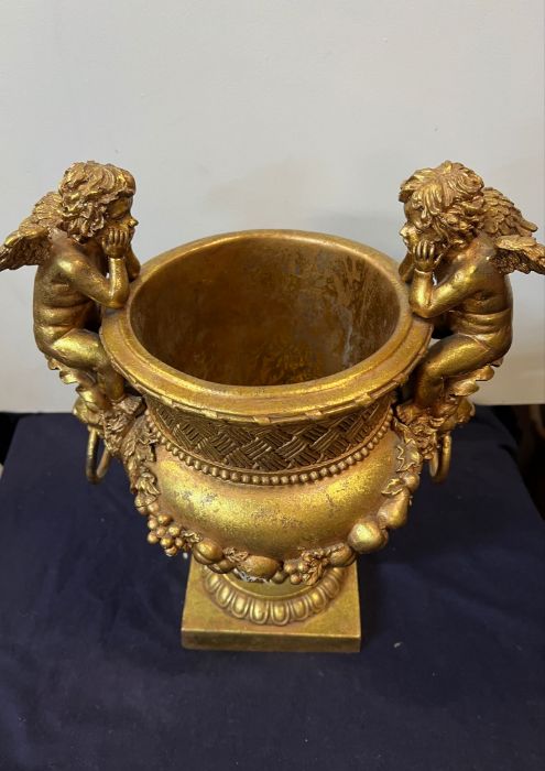 A gilt vase with cupids to side - Image 2 of 2