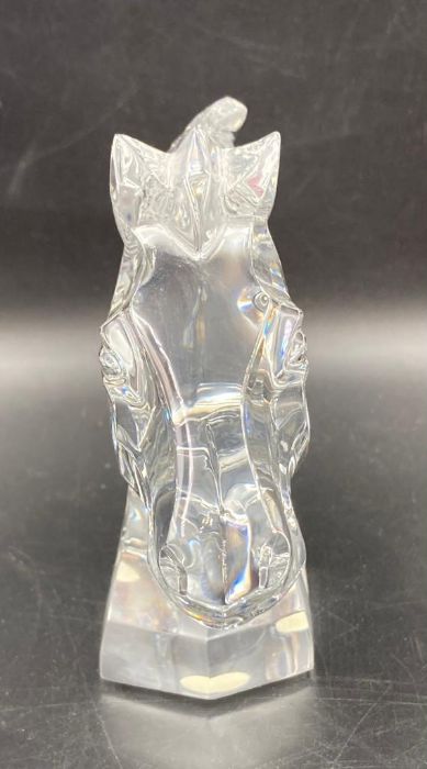 A Baccarat crystal horse head ornament, boxed. - Image 3 of 5