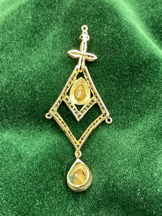 A gold old cut diamond pendant - Image 2 of 5