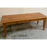 A pine coffee table (H50cm W134cm D46cm0