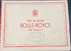 Rolls Royce 'The Wraith' brochure The 25-30 HP