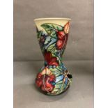 A Moorcroft Simeon vase waisted form, print mark design by Philip Gibson