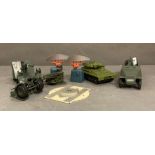 A selection of play worn Diecast, military toys to include Dinky and Corgi