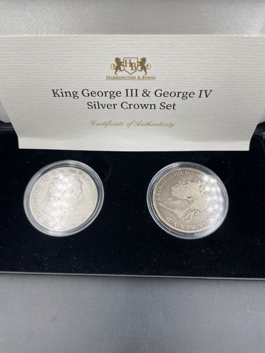 Harrington & Byrne George III and IV silver crown set - Image 2 of 2