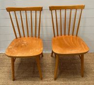 Two pine spindle back chairs
