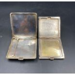 A hallmarked silver cigarette case and a compact