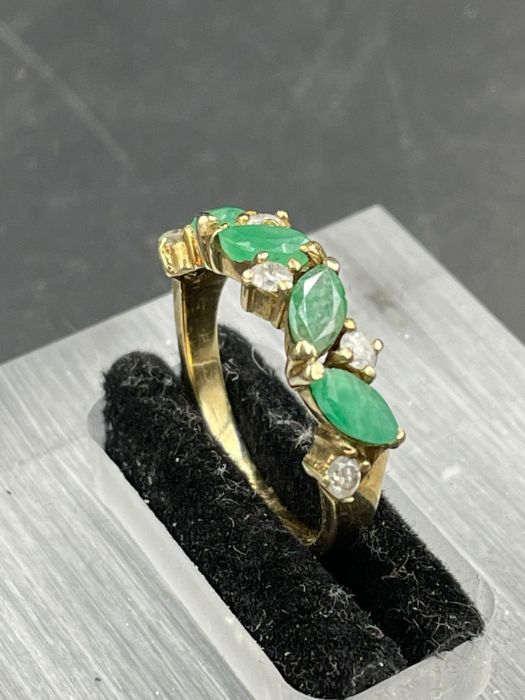 A four stone jade and diamond ring Size L - Image 2 of 3