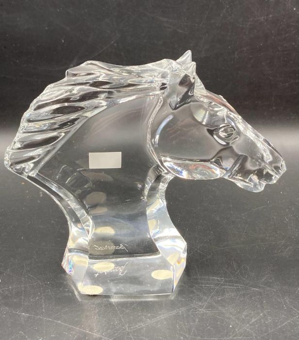 A Baccarat crystal horse head ornament, boxed. - Image 4 of 5