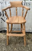 A pine child's high chair (H62cm W38cm)