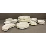 A part Coalport country ware dinner service to include soup cups and saucers and dinner plates